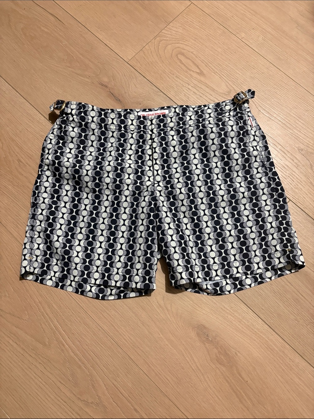 Orlebar Brown Bulldog Geometric Print Swim Shorts Size 34